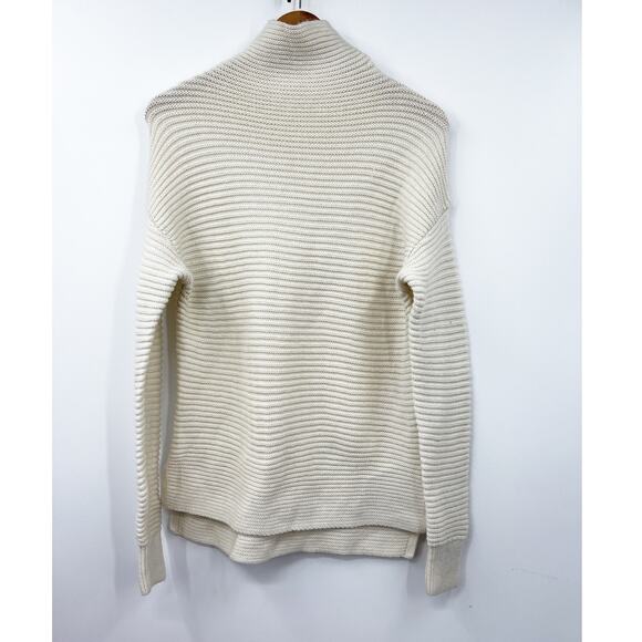 Athleta Sweater  Womens Mock Neck Merino Wool‎ Knit Stretch White Size XS - Picture 1 of 4